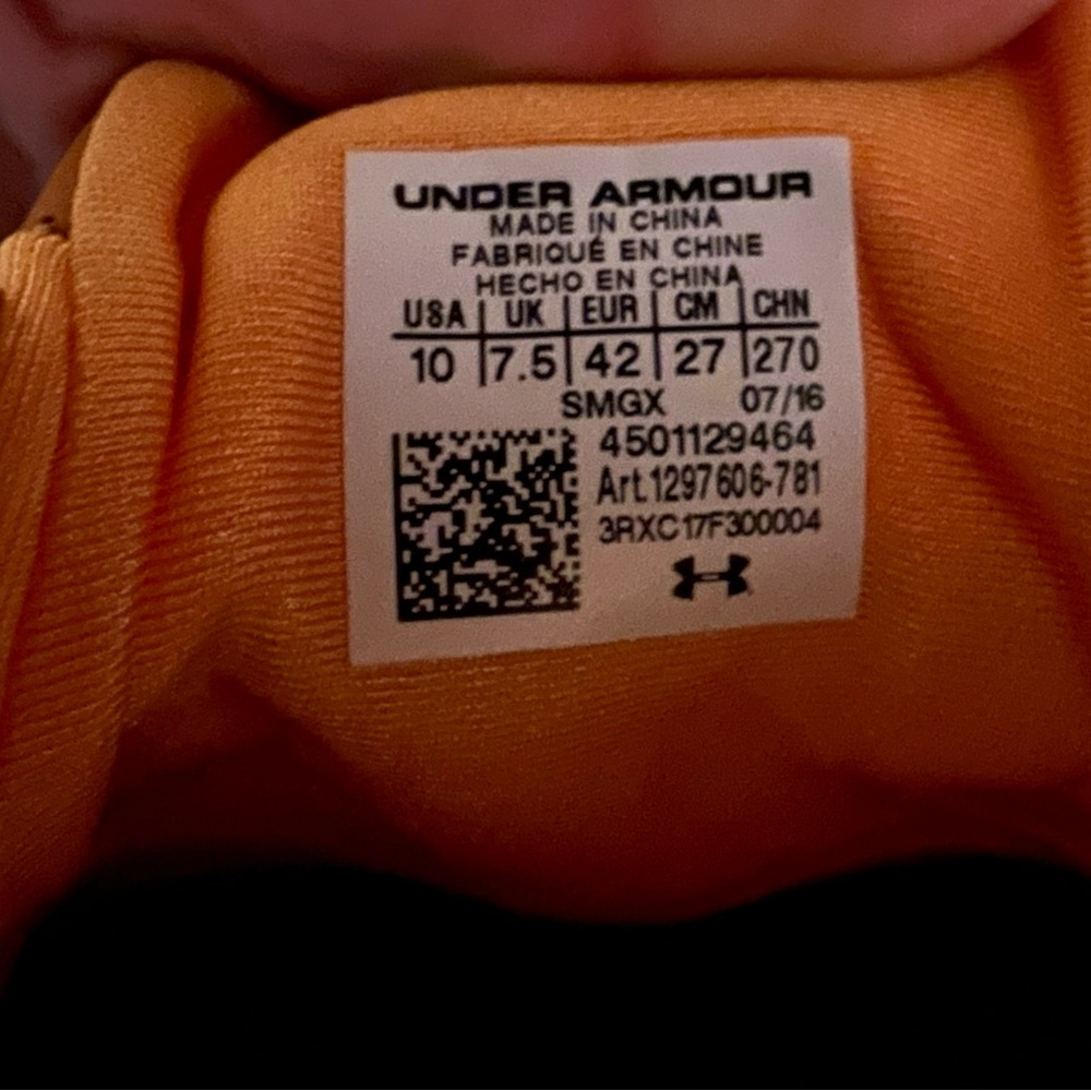 Under Armour Sportswear Women’s Leather and Fabric Sneakers size 10 Dark Orange - Picture 7 of 8